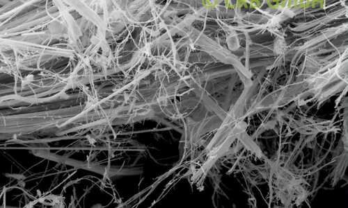Imagen MEB de amianto crisotilo en cordons de asbesto | © CRB Analysis Service GmbH